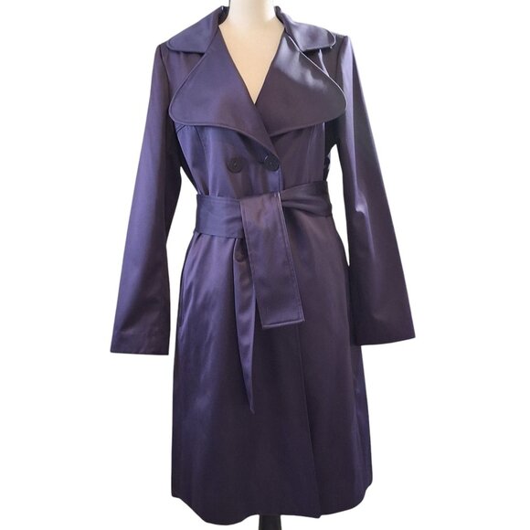 Tahari Jackets & Blazers - Tahari Royal Purple Sateen Womens Trench Coat Sz s